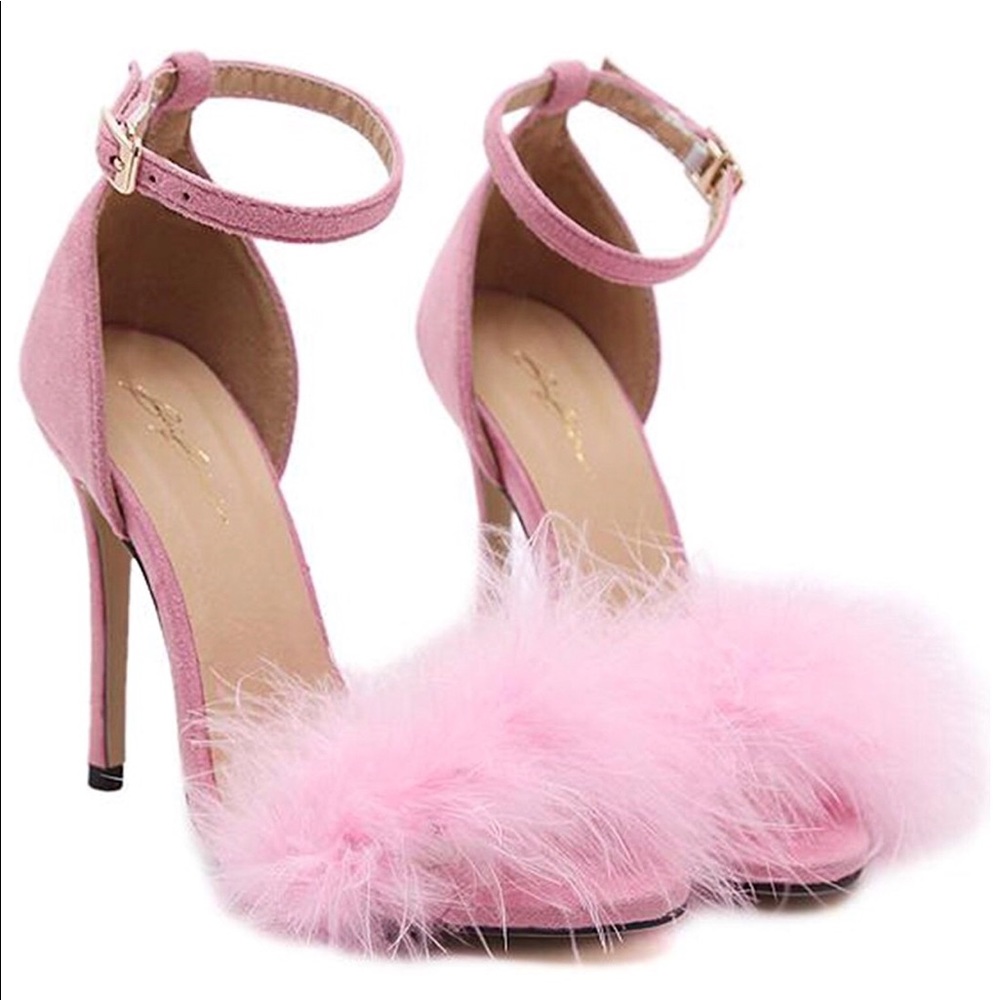 Fluffy Sandal Heels